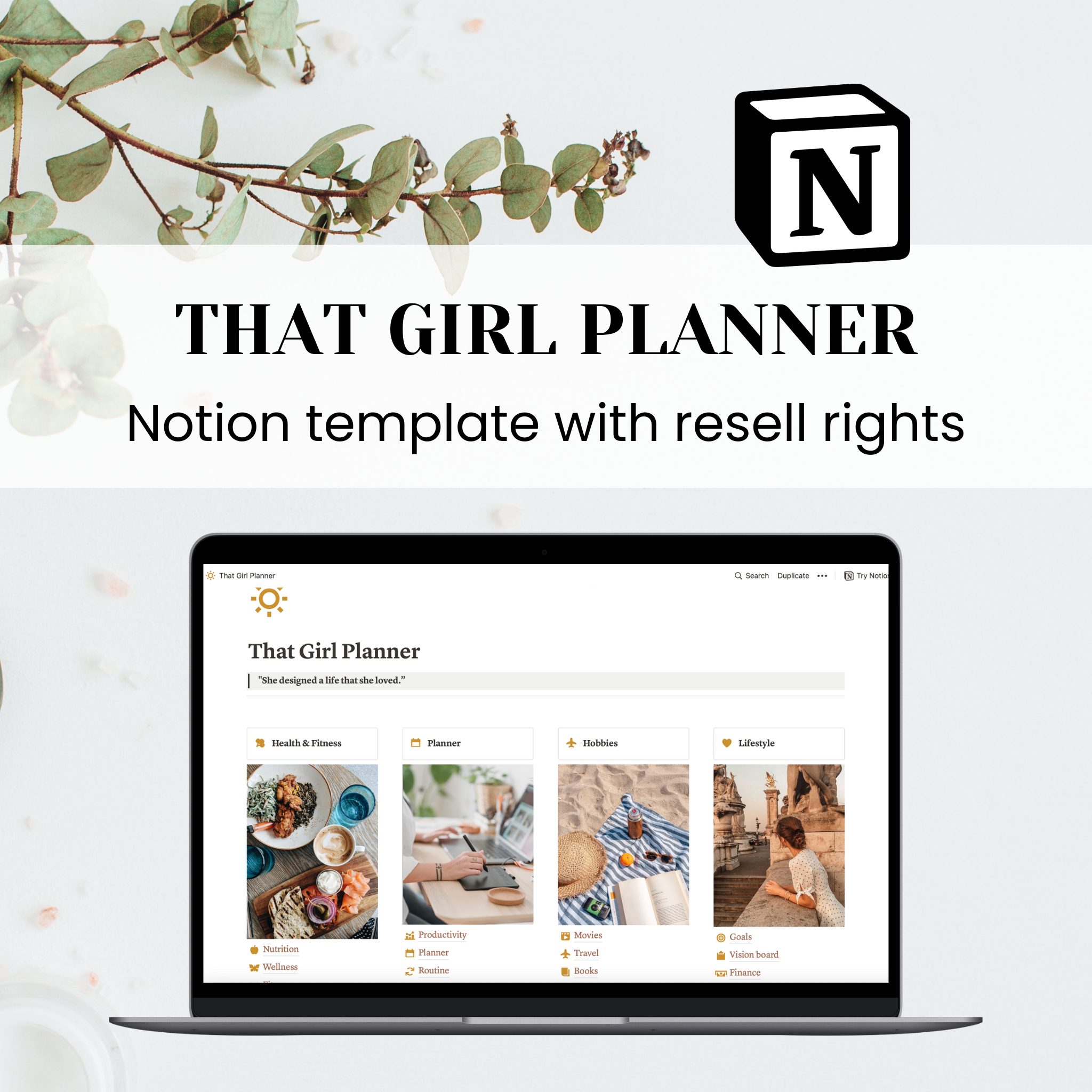 That Girl Notion Life Planner Template