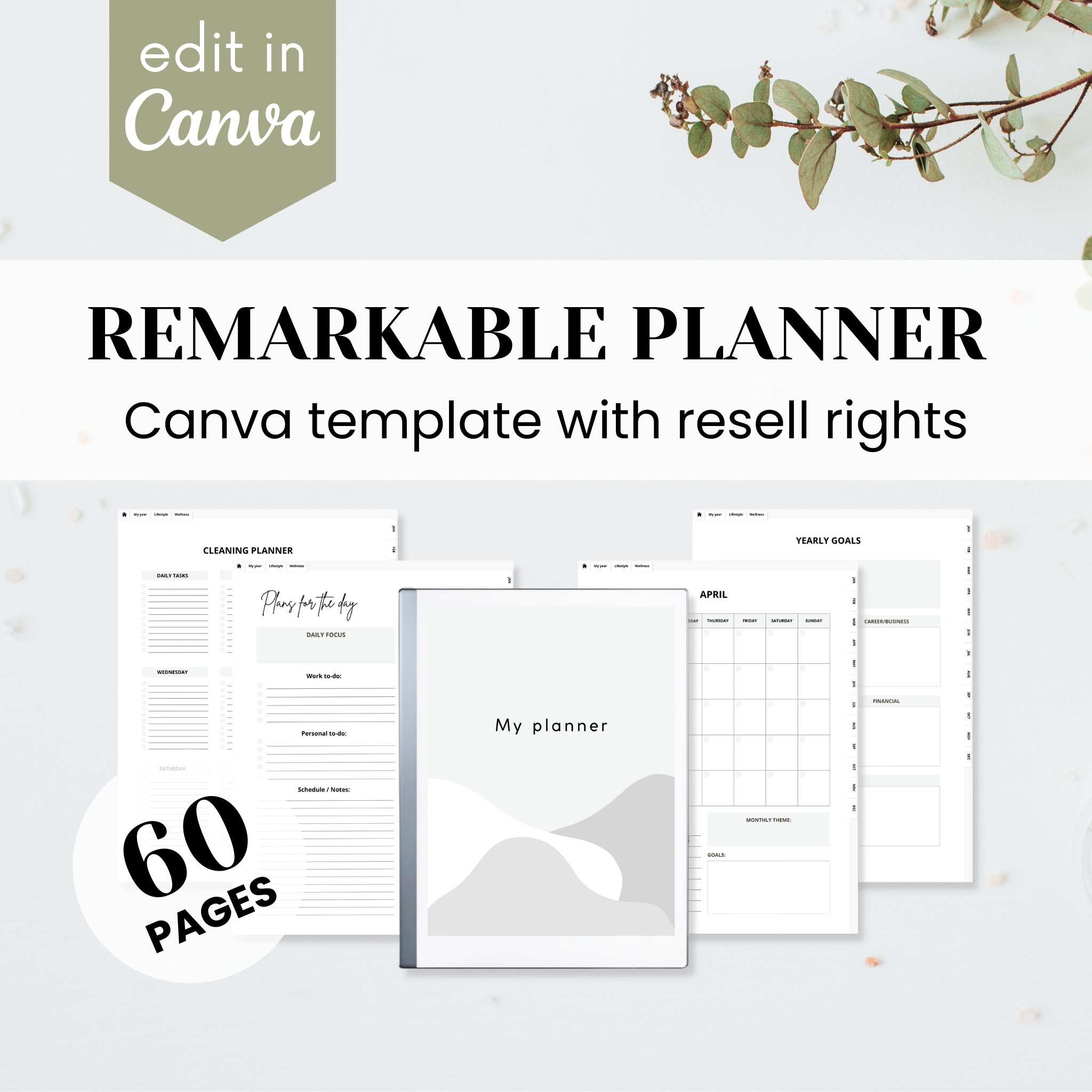 reMarkable Planner Template