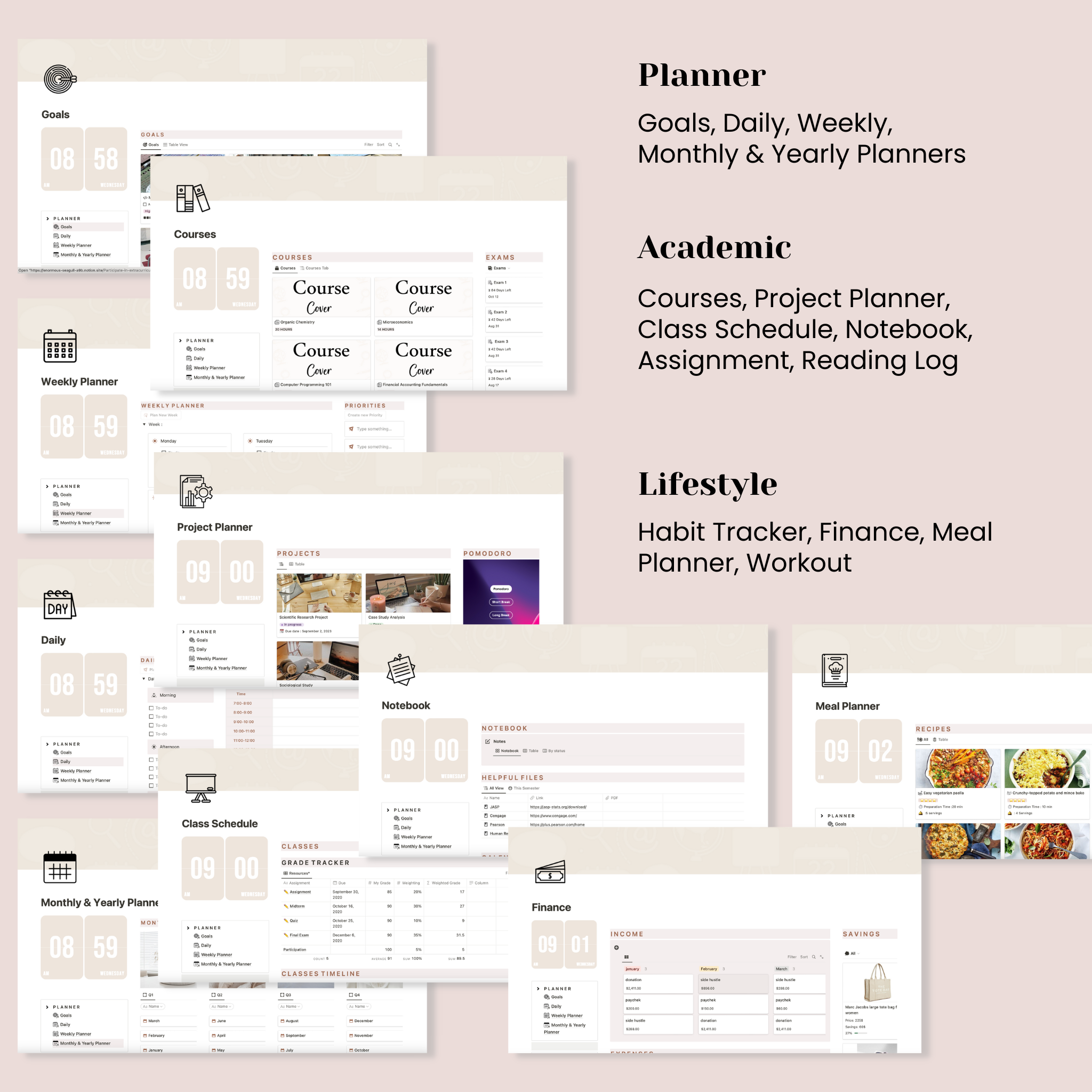 Student Planner Notion Template